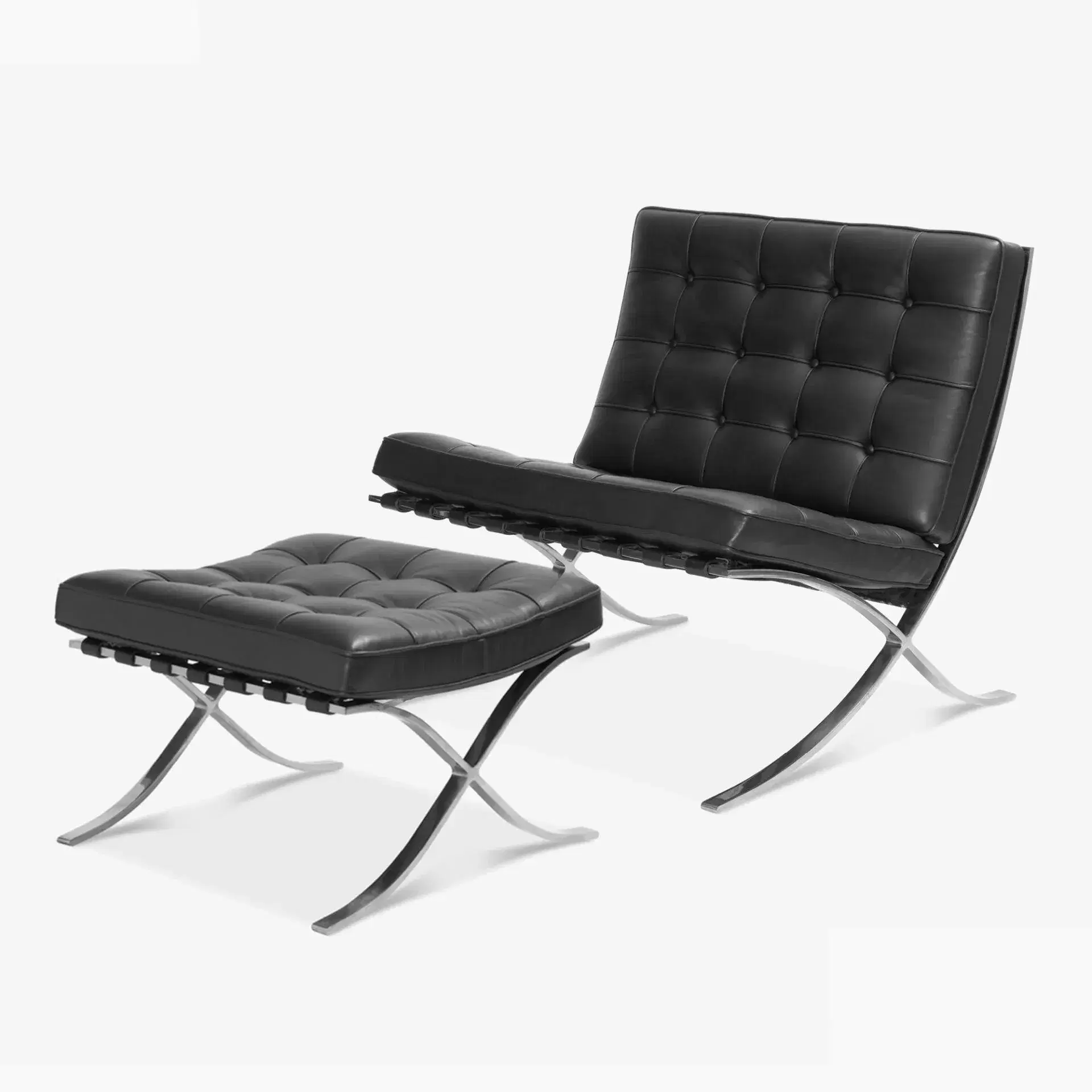 Barcelona Chair with Stool (Premier Version) Replica