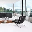Barcelona Chair with Stool Replica - View 25
