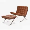 Barcelona Chair with Stool Replica - View 26