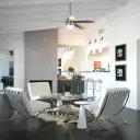 Barcelona Chair with Stool Replica - View 52