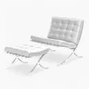 Barcelona Chair with Stool Replica - View 42